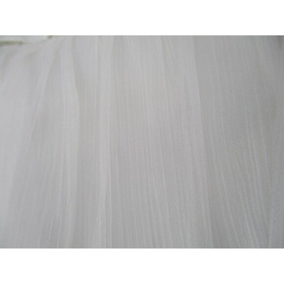 Long Evening Halter Dress Women’s Sz 2 Pure White Chiffon Satin Prom Wedding - Picture 10 of 16